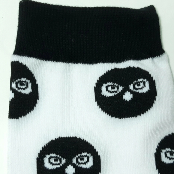 Owlcrate Socks Adult Women's Small Black White Owl Pattern Cotton Blend New - Picture 5 of 7
